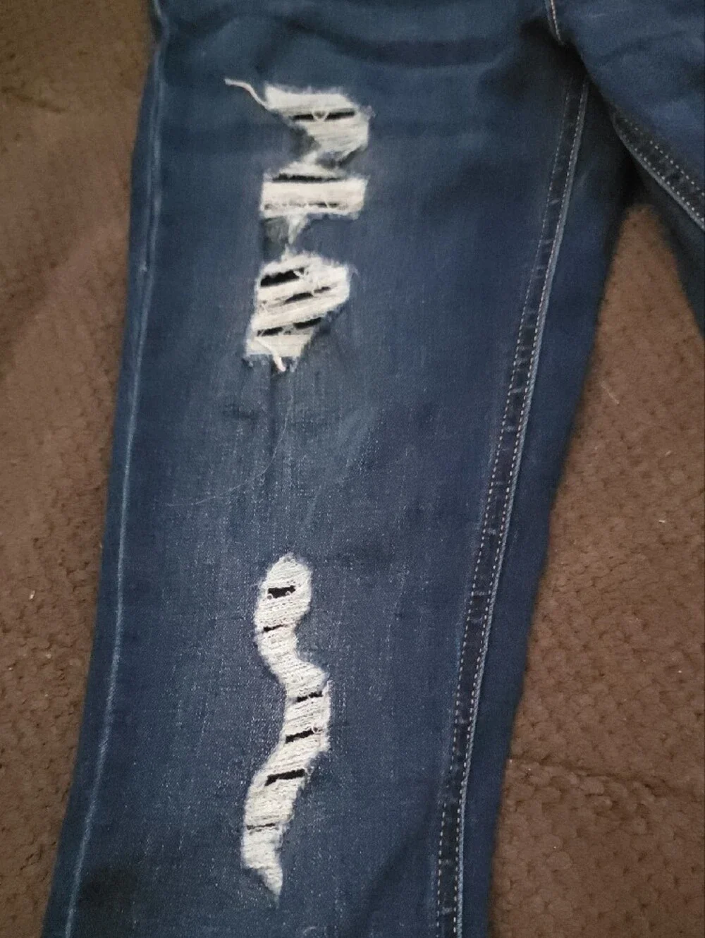JUSTICE: Dark Blue Distressed Girls Jeans